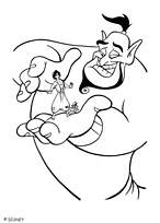 coloriage aladdin dans les main de son gÃ©nie